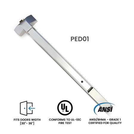 Premier Lock Heavy-Duty Grade 1 Panic Bar - Exit Device -  30-36" PED01